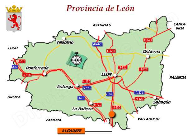 Mapa de la provincia de León
